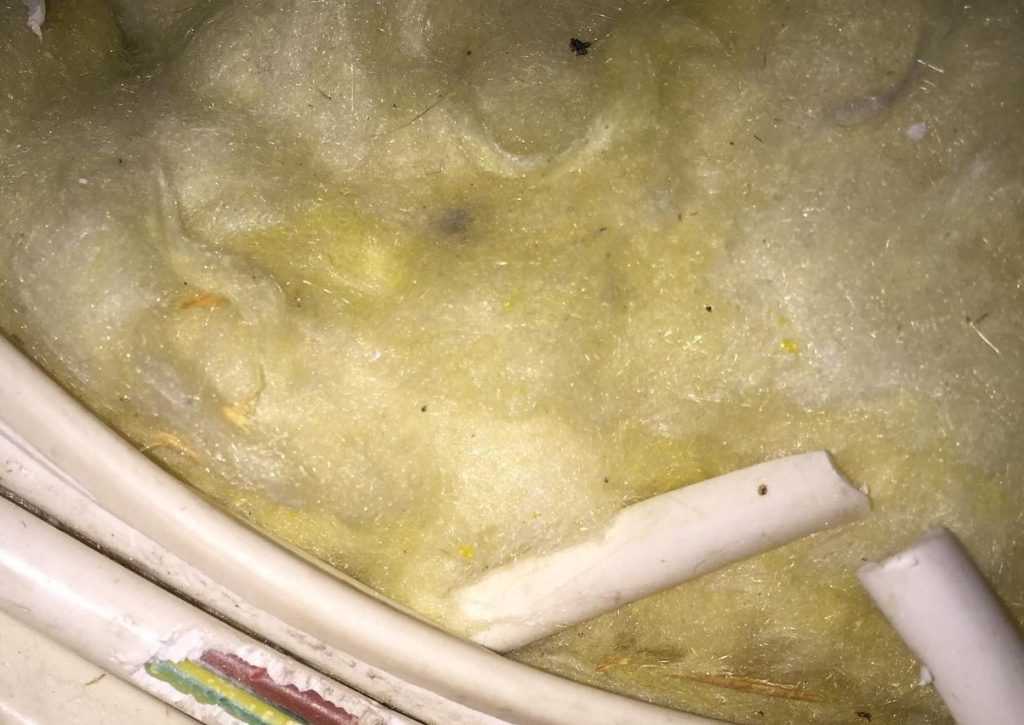 Close-up of loft insulation