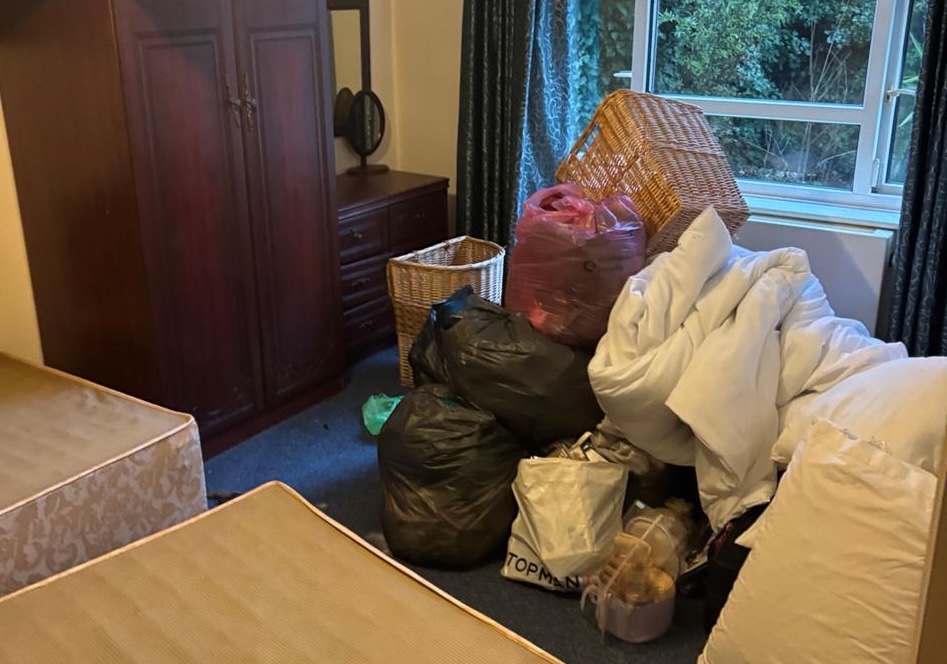 Pile of rubbish on a floor