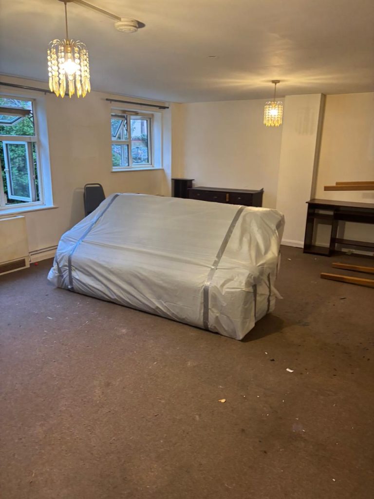 An image of a sofa following a bed bug infestation