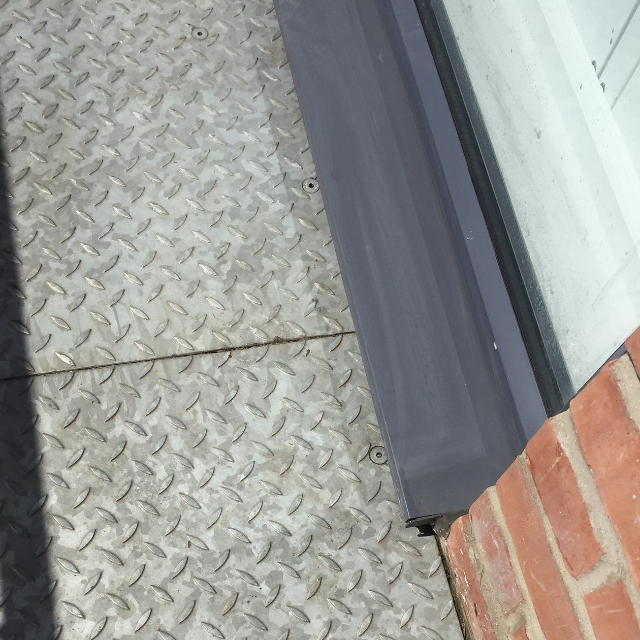 Metal steps outside a commercial building